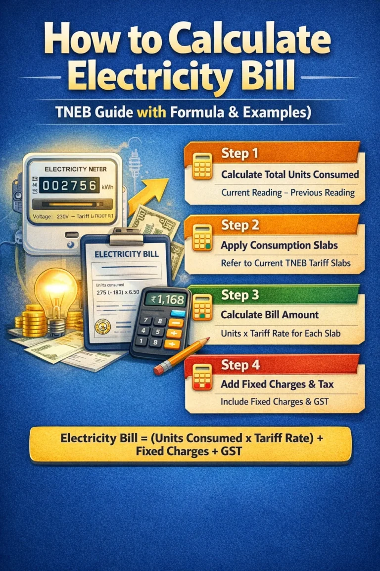 How to Calculate Electricity Bill (TNEB Guide with Formula & Examples)