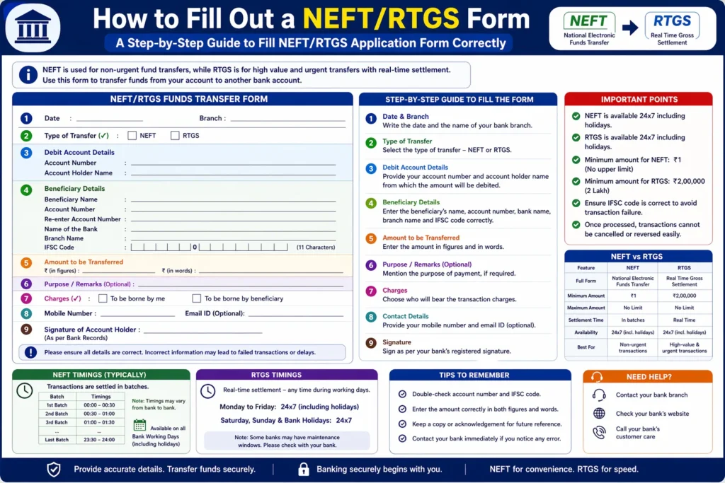 how to fill RTGS Form