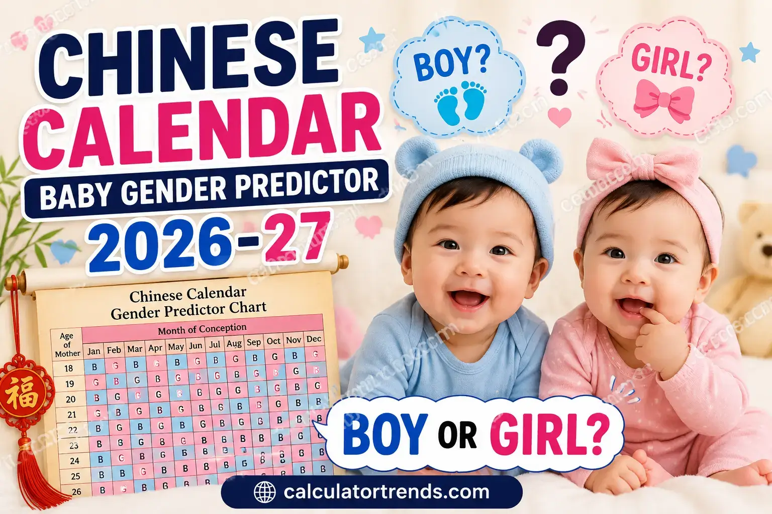Chinese Calendar Baby Gender Predictor Chart